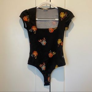 Free People floral bodysuit XS